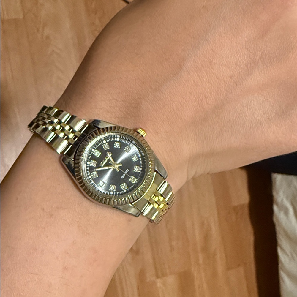 Macy's Elegant Black and Gold Women's Watch - Picture 8 of 8